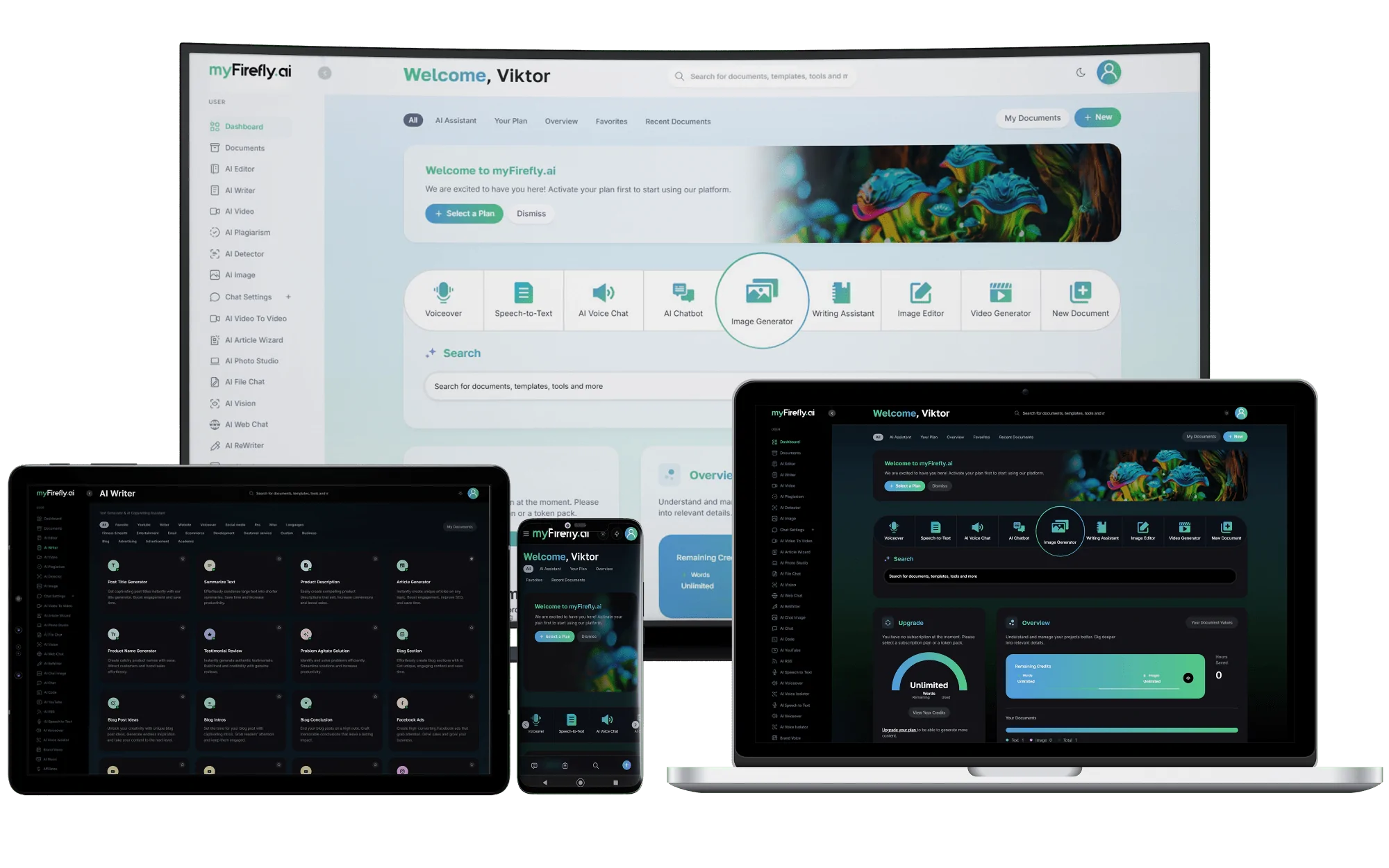 MagicAI Dashboard Mockup